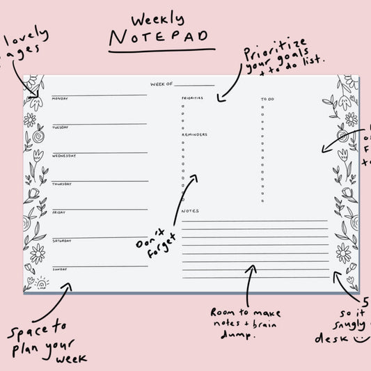 Floral Weekly Notepad
