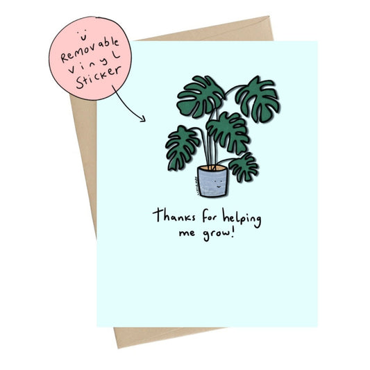 Helping Me Grow Vinyl Sticker Card