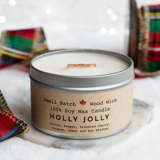 Holly Jolly Cabin Candle Tin