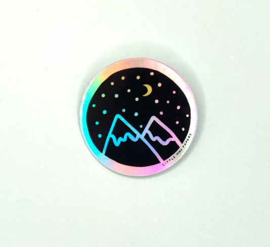 Holographic Mountains Vinyl Sticker
