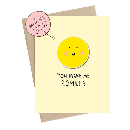 You Make Me Smile Vinyl Sticker Card