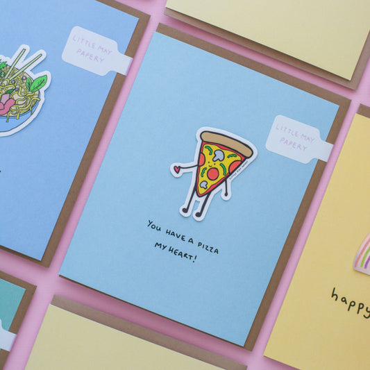 Pizza My Heart Vinyl Sticker Greeting Card