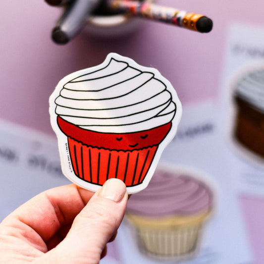 Red Velvet Cupcake Vinyl Sticker