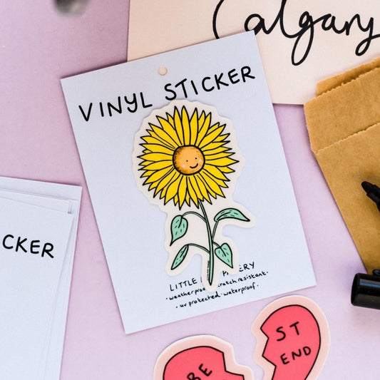 Sunflower Clear Vinyl Sticker