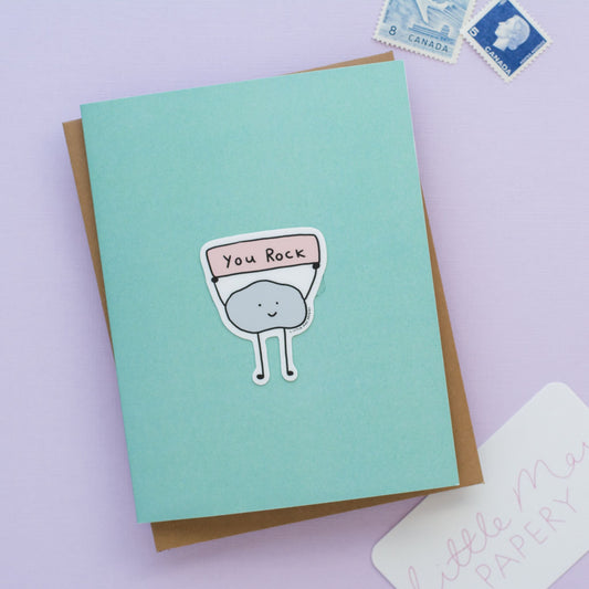 YOU ROCK Vinyl Sticker Greeting Card